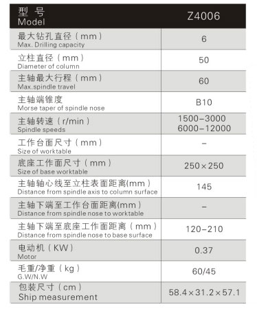 Z4006工業(yè)臺(tái)鉆