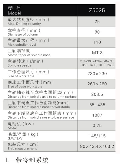 Z5025立式鉆床