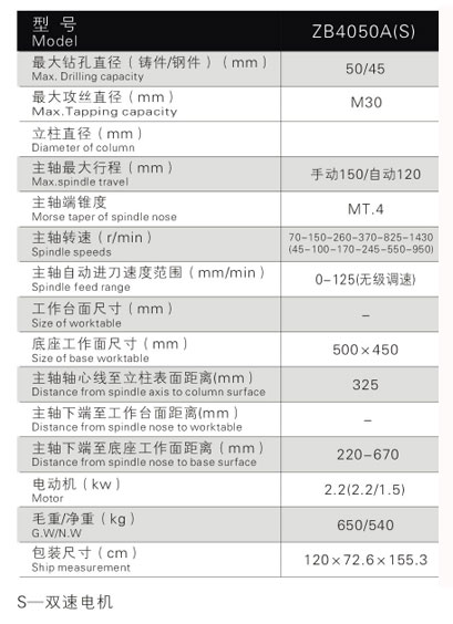 ZB4050A(S)自動(dòng)進(jìn)刀鉆床