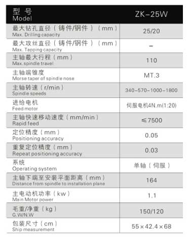 數(shù)控鉆床ZK25W