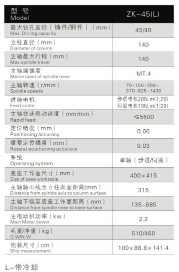 ZK-45(L)數(shù)控鉆床